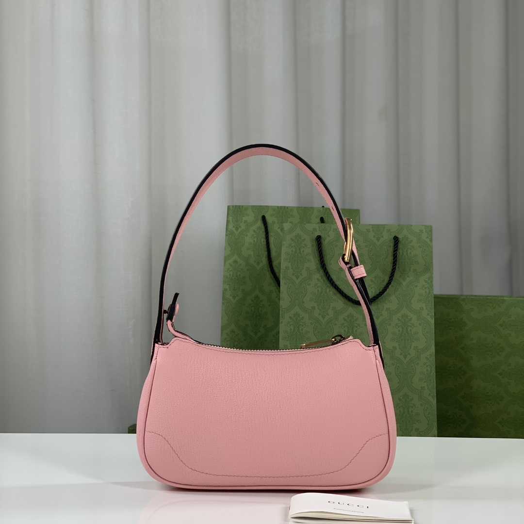 Gucci 739076 Aphrodite Shoulder Bag With Doubled G Pink Leahter