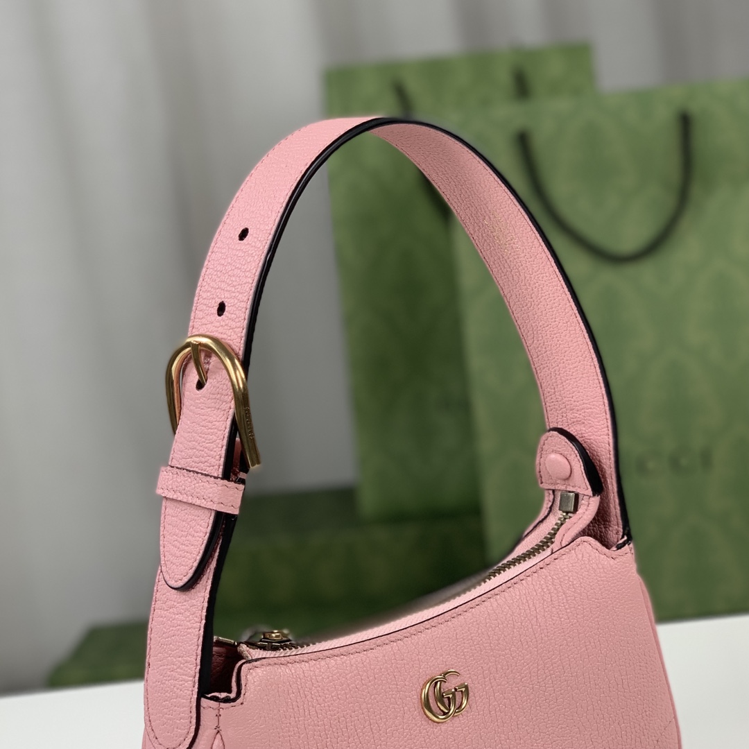 Gucci 739076 Aphrodite Shoulder Bag With Doubled G Pink Leahter