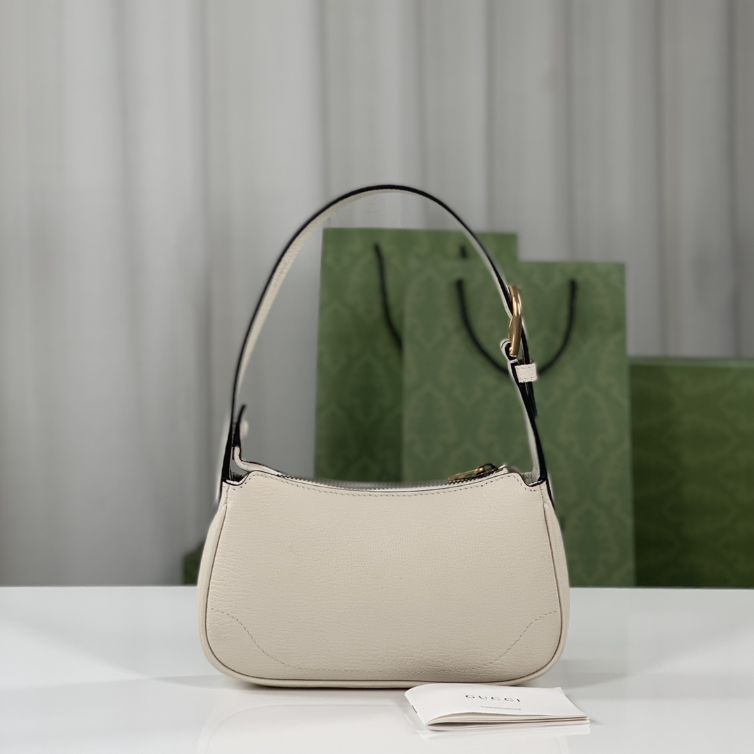 Gucci 739076 Aphrodite Shoulder Bag With Doubled G White Leahter