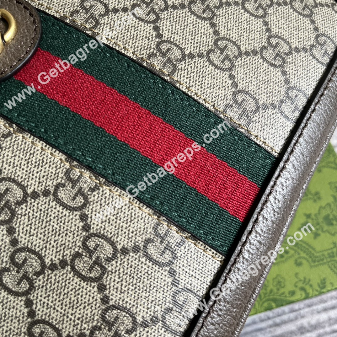 Gucci 739392 Ophidia Small Crossbodybag Beige and ebony GG Supeme Canvas