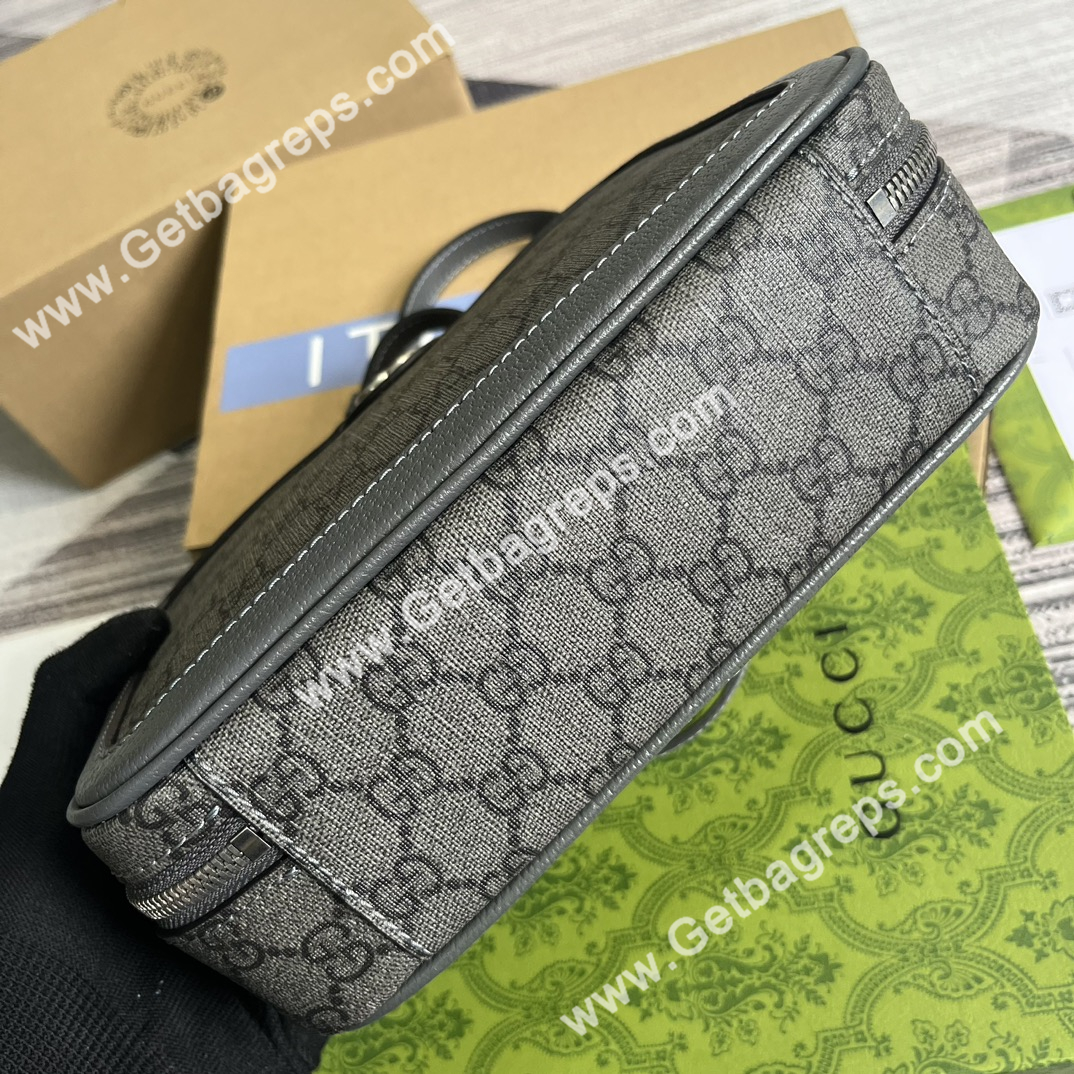 Gucci 739392 Ophidia Small Crossbodybag Gray and ebony GG Supeme Canvas