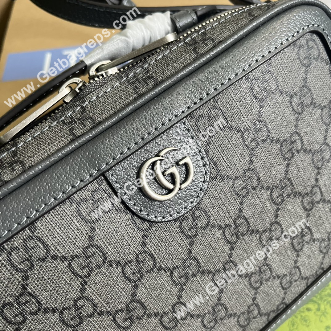 Gucci 739392 Ophidia Small Crossbodybag Gray and ebony GG Supeme Canvas