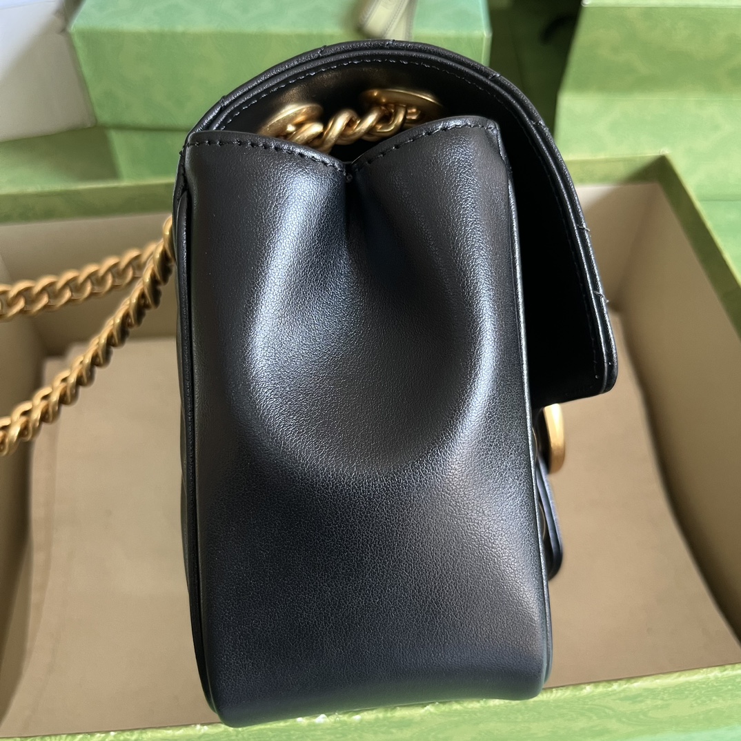 Gucci 739682 GG Marmont Matelasse Mini Tote Bag Black