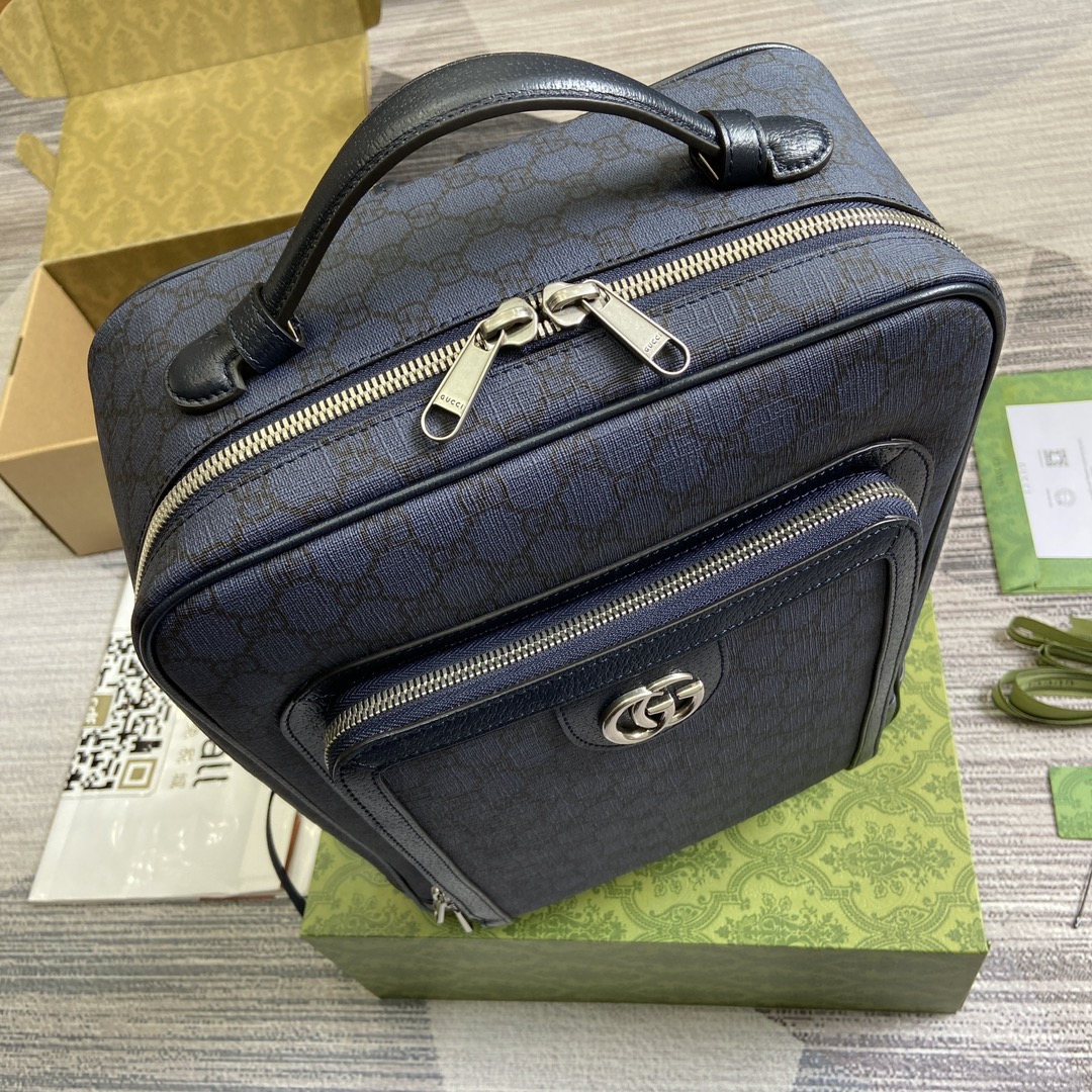 Gucci 745718 Mittelgrosser Ophidia GG rucksac Blue GG Supreme-Canvas