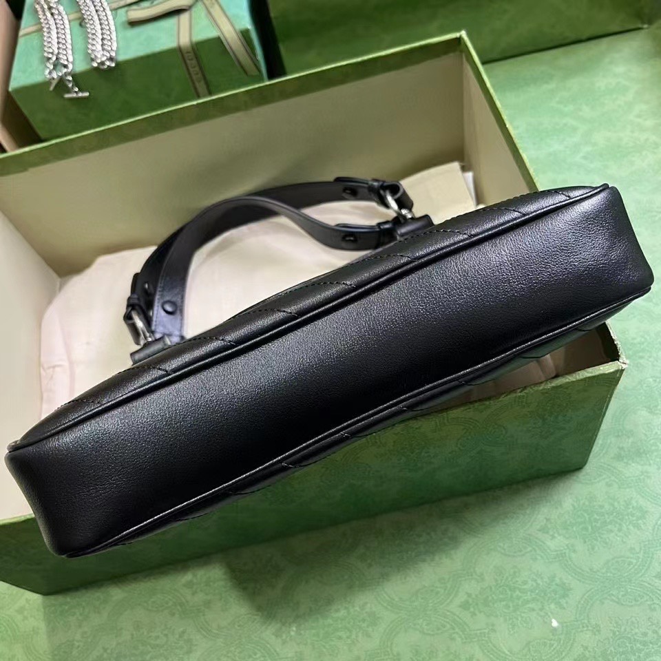 Gucci 751518 Blondie Small Tote Bag Black Leather