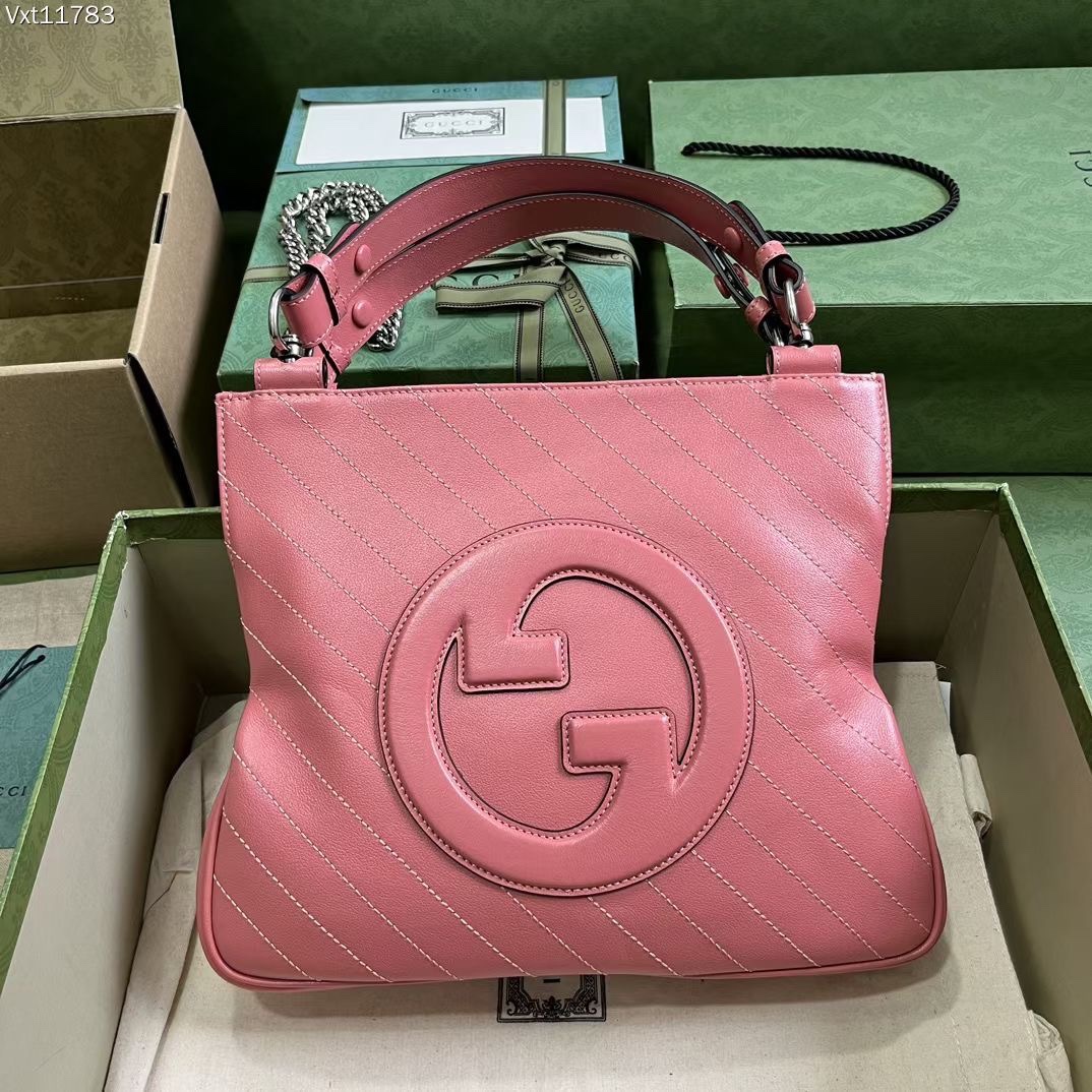 Gucci 751518 Blondie Small Tote Bag Pink Leather