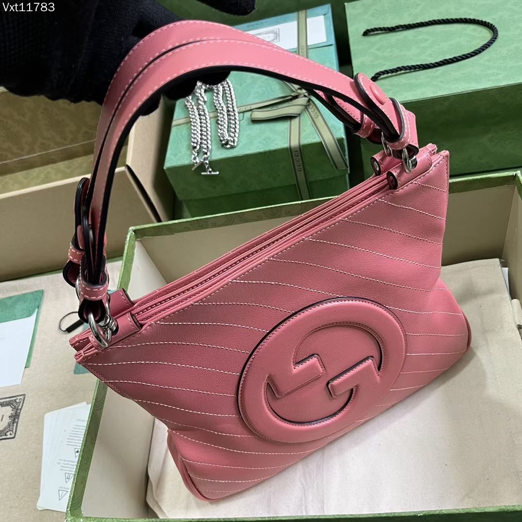 Gucci 751518 Blondie Small Tote Bag Pink Leather