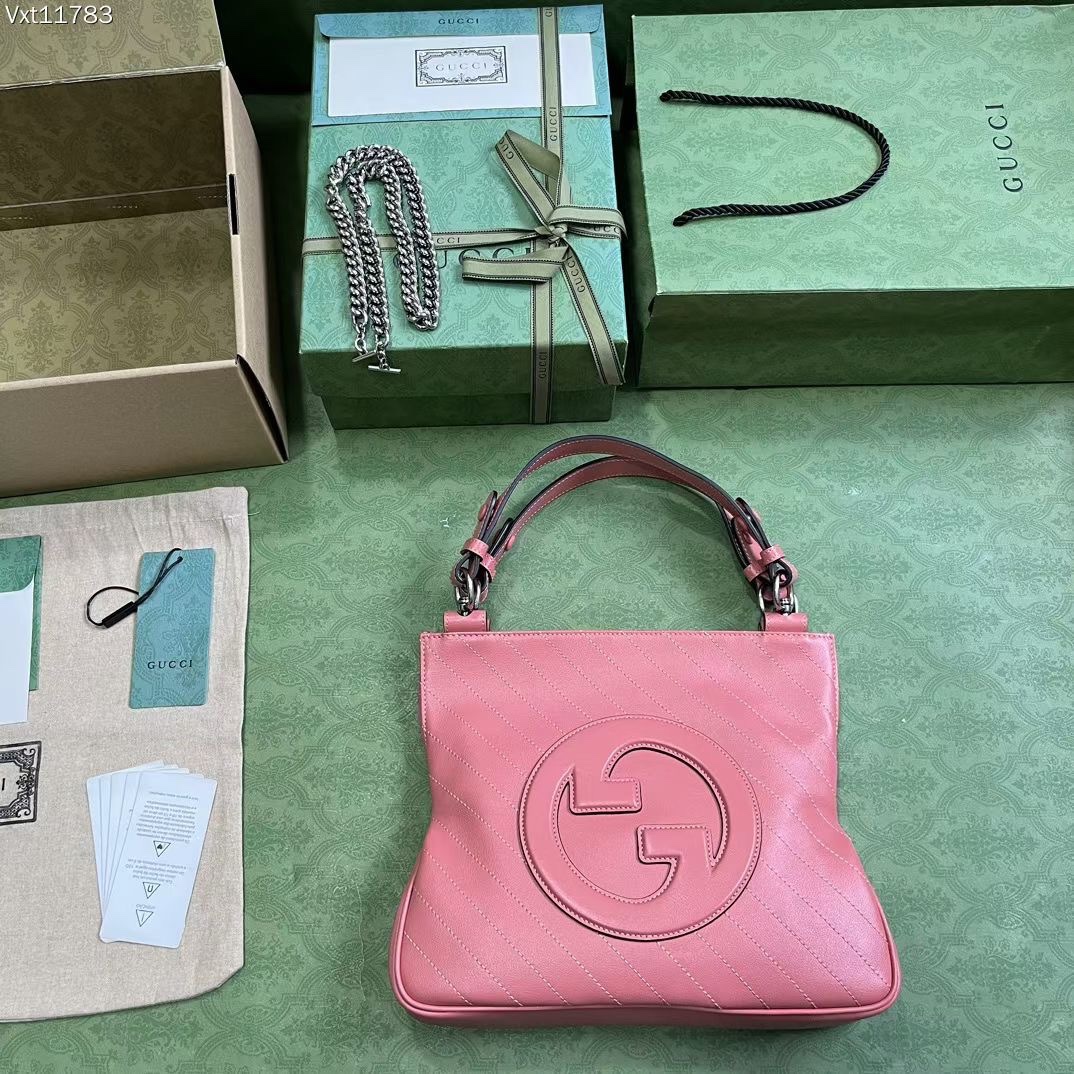 Gucci 751518 Blondie Small Tote Bag Pink Leather