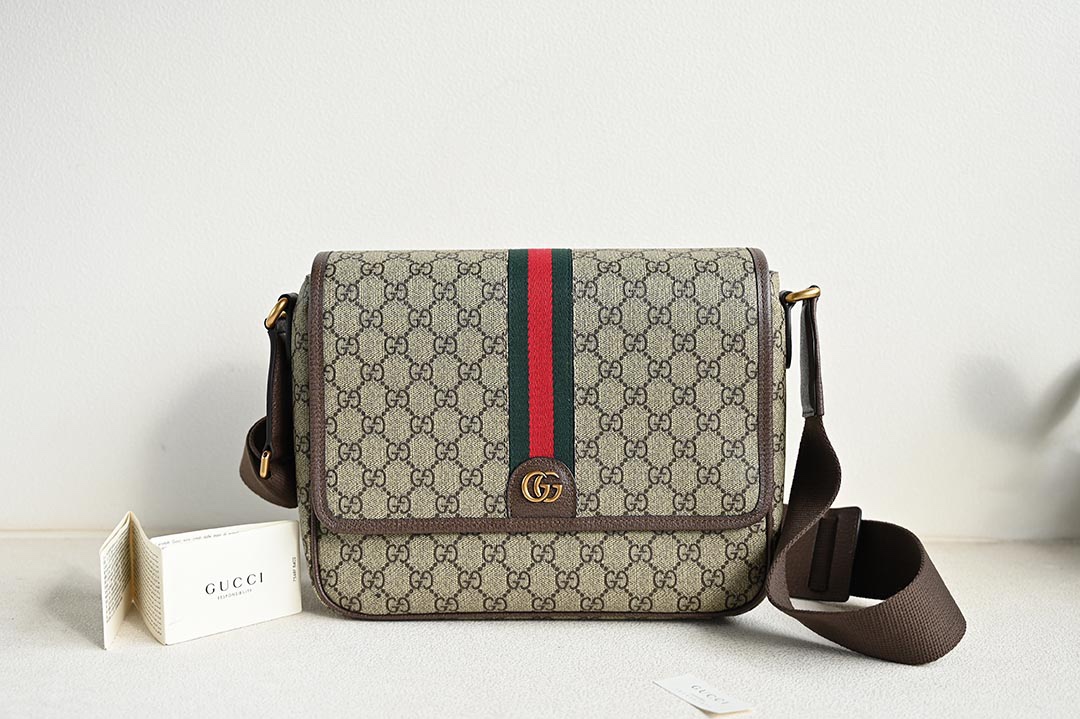 Gucci 761741 Ophidia Medium Messenger Bag Beige