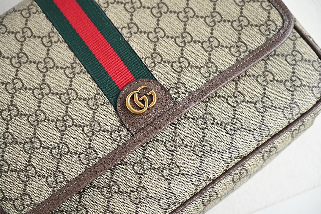 Gucci 761741 Ophidia Medium Messenger Bag Beige