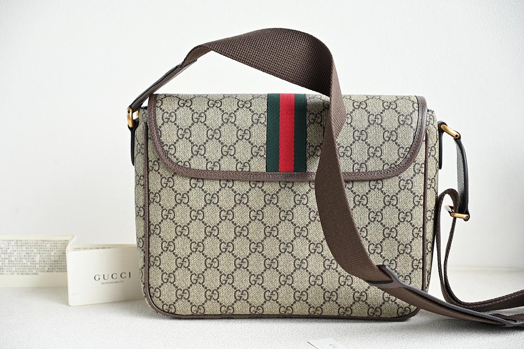 Gucci 761741 Ophidia Medium Messenger Bag Beige