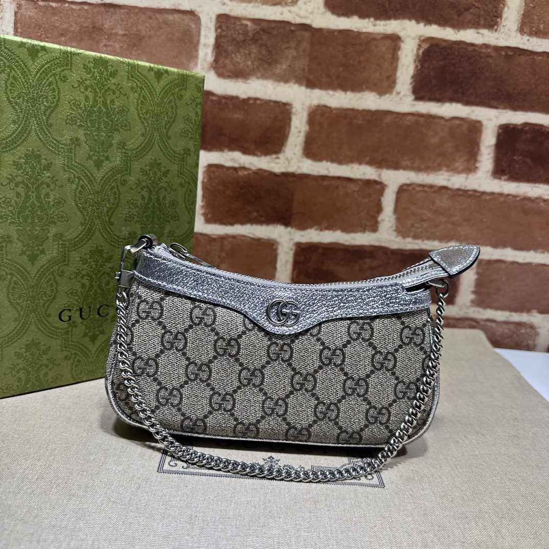 Gucci 764960 Ophidia Mini Bag Silver