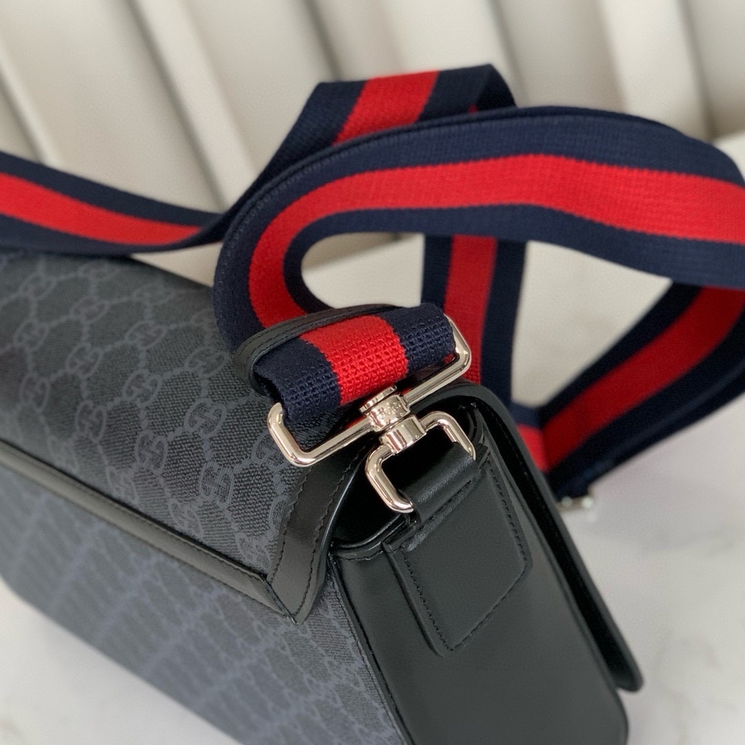 Gucci 771167 GG Black Mini Bag Supreme Canvas