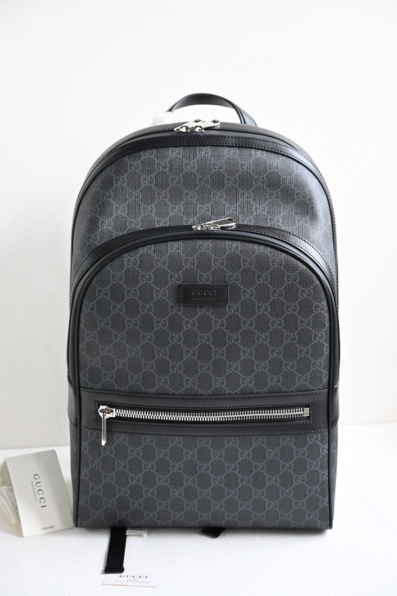 Gucci 771588 GG Backpack Black Supreme Canvas