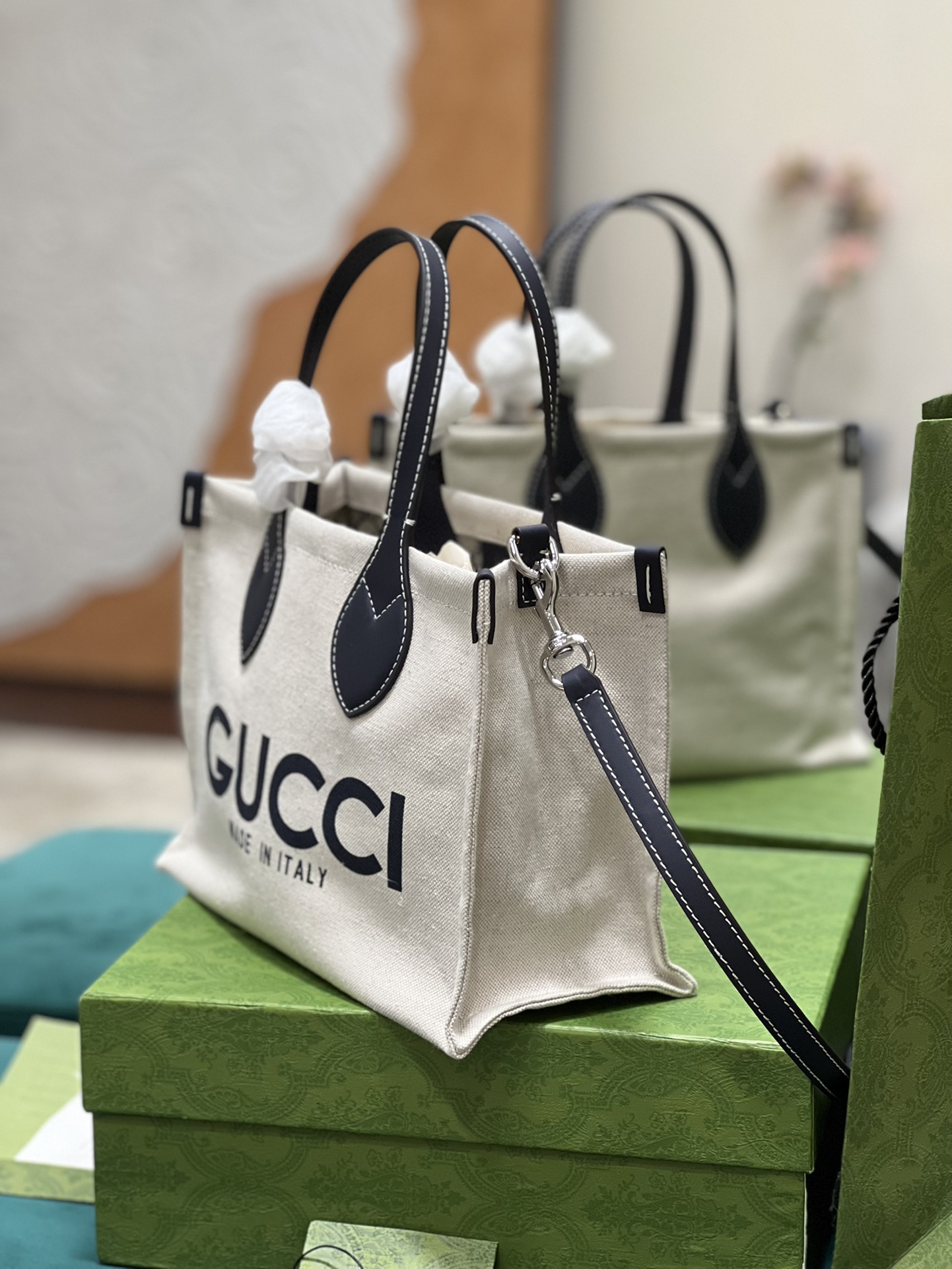 Gucci 772144 MINI-SHOPPER MIT GUCCI PRINT Black