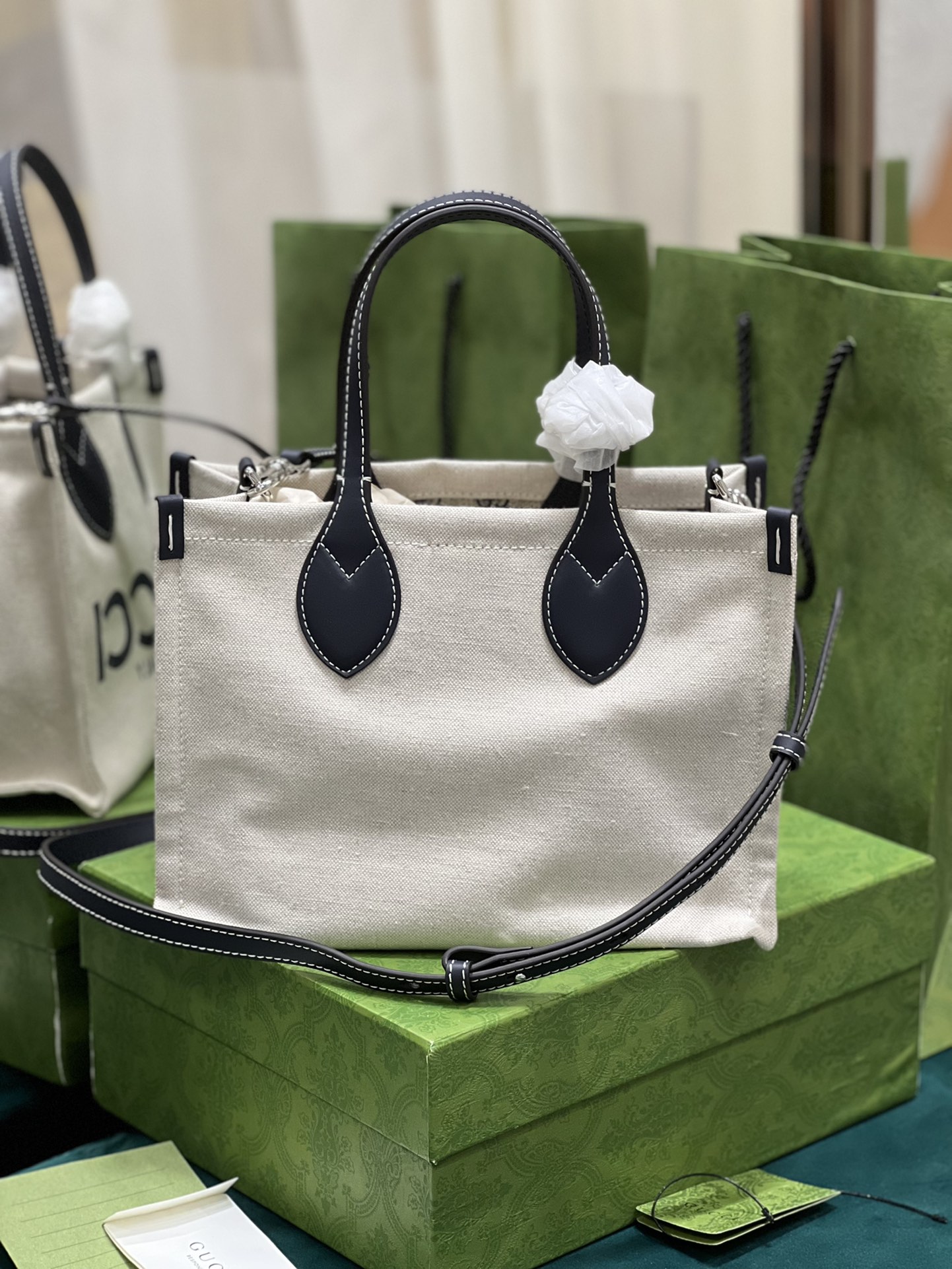 Gucci 772144 MINI-SHOPPER MIT GUCCI PRINT Black