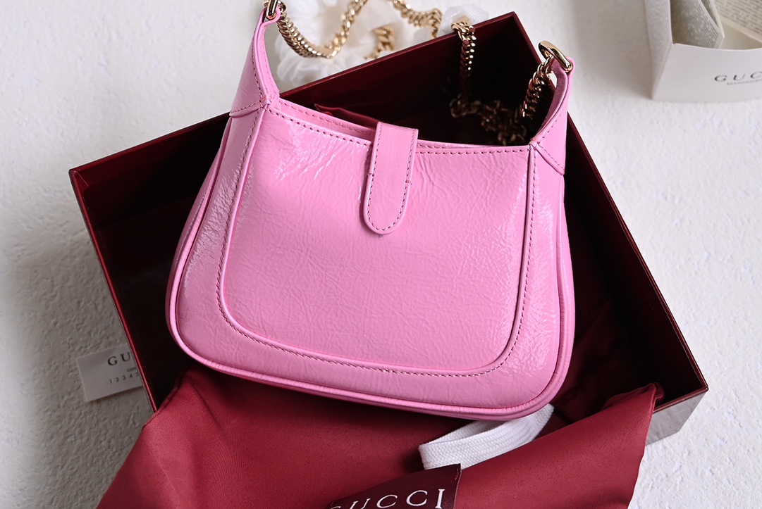 Gucci 782889 JACKIE 1961 Notte Mini Bag Pink Patent Leather