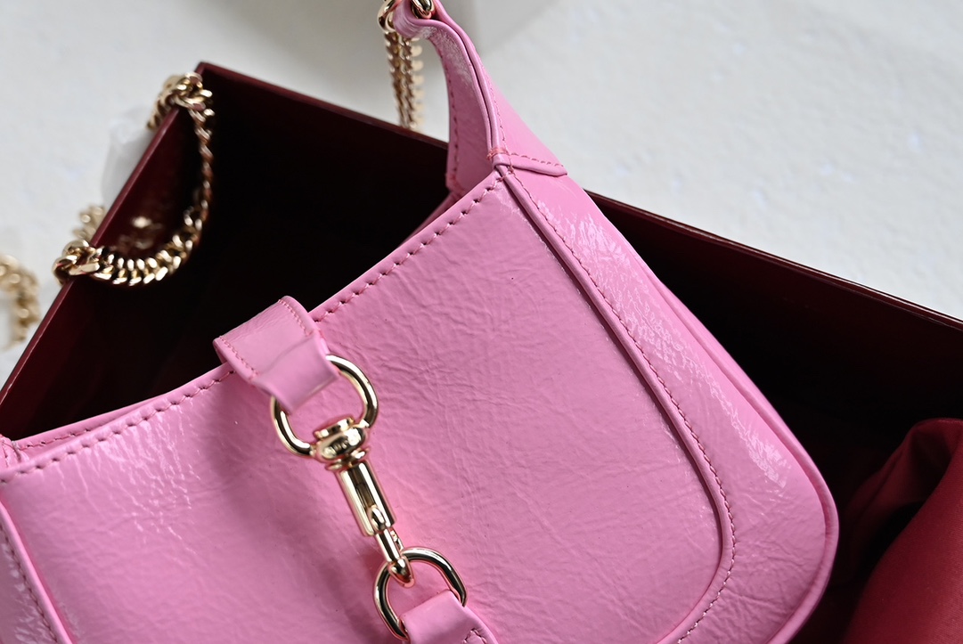 Gucci 782889 JACKIE 1961 Notte Mini Bag Pink Patent Leather