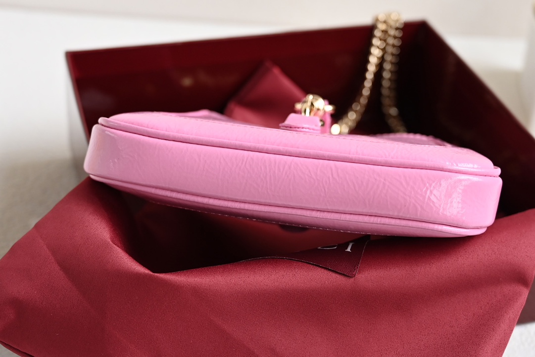 Gucci 782889 JACKIE 1961 Notte Mini Bag Pink Patent Leather