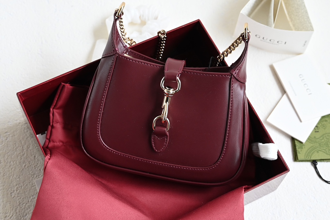 Gucci 782889 JACKIE 1961 Notte Mini Bag Rosso Ancora Patent Leather