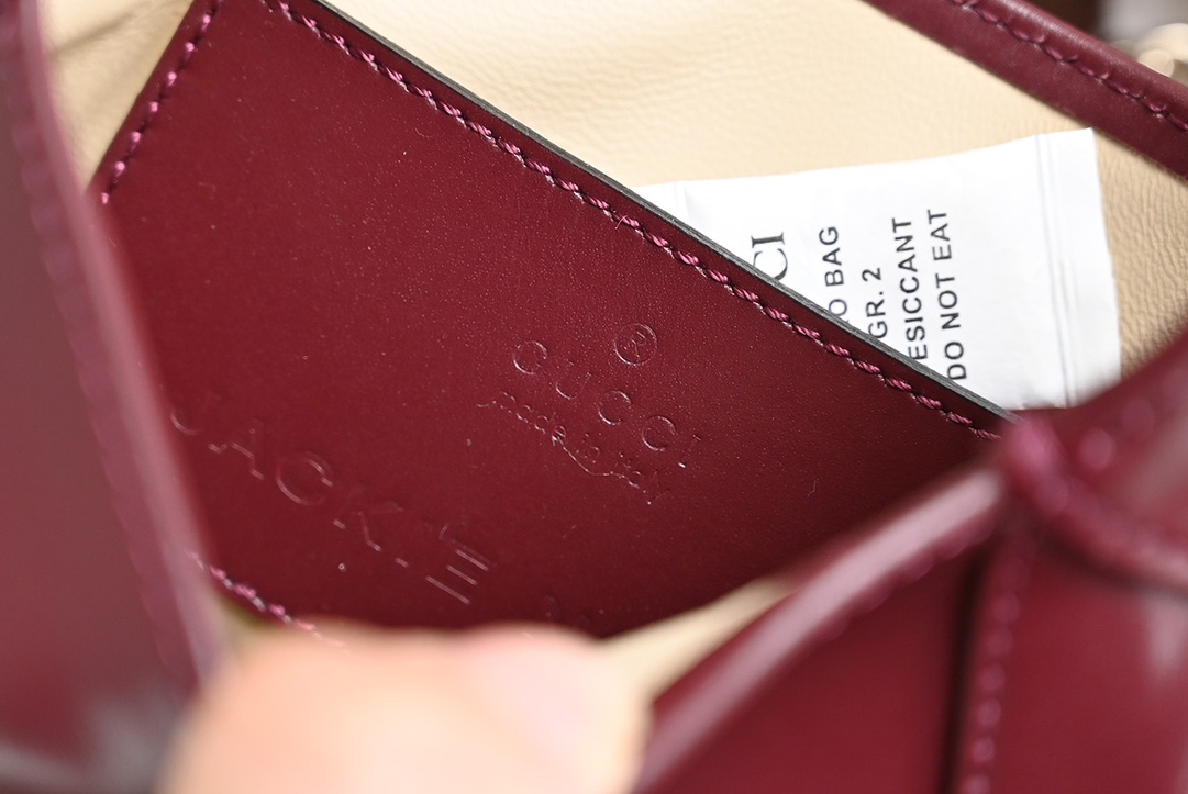 Gucci 782889 JACKIE 1961 Notte Mini Bag Rosso Ancora Patent Leather