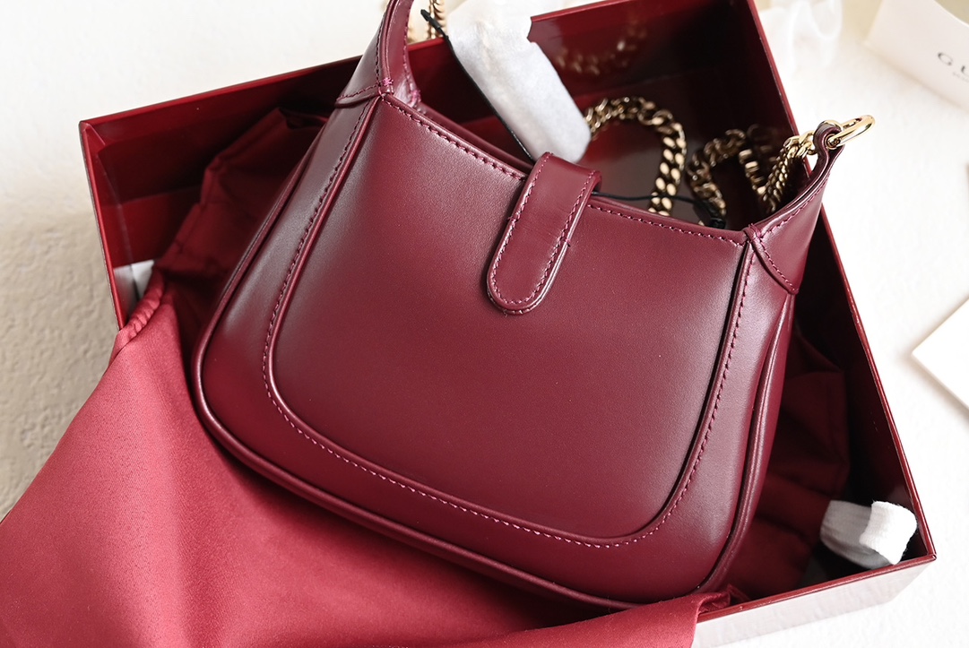 Gucci 782889 JACKIE 1961 Notte Mini Bag Rosso Ancora Patent Leather