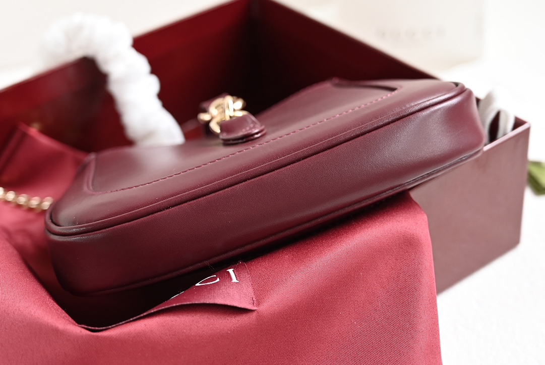 Gucci 782889 JACKIE 1961 Notte Mini Bag Rosso Ancora Patent Leather