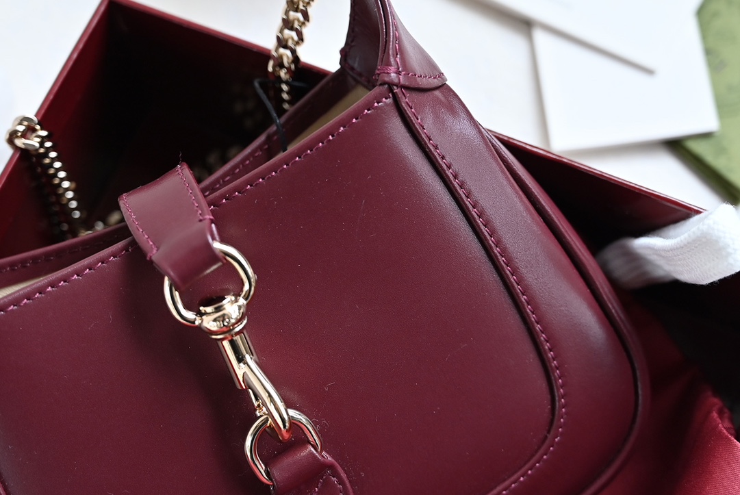 Gucci 782889 JACKIE 1961 Notte Mini Bag Rosso Ancora Patent Leather