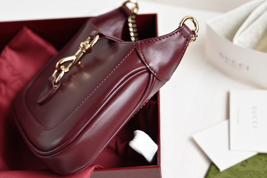 Gucci 782889 JACKIE 1961 Notte Mini Bag Rosso Ancora Patent Leather