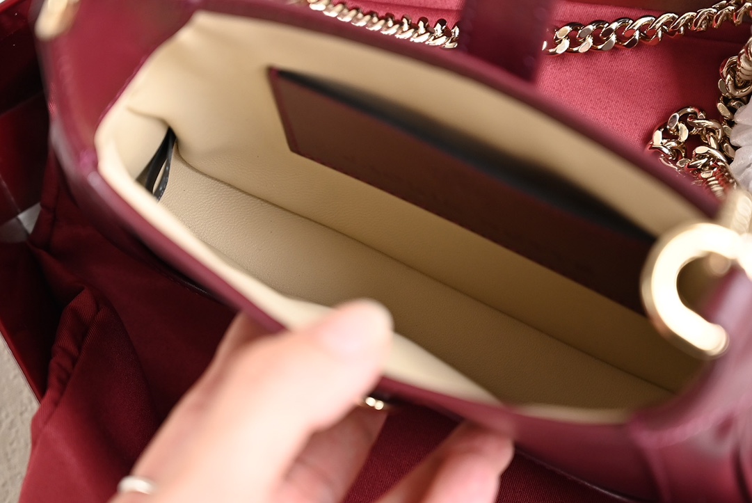 Gucci 782889 JACKIE 1961 Notte Mini Bag Rosso Ancora Patent Leather