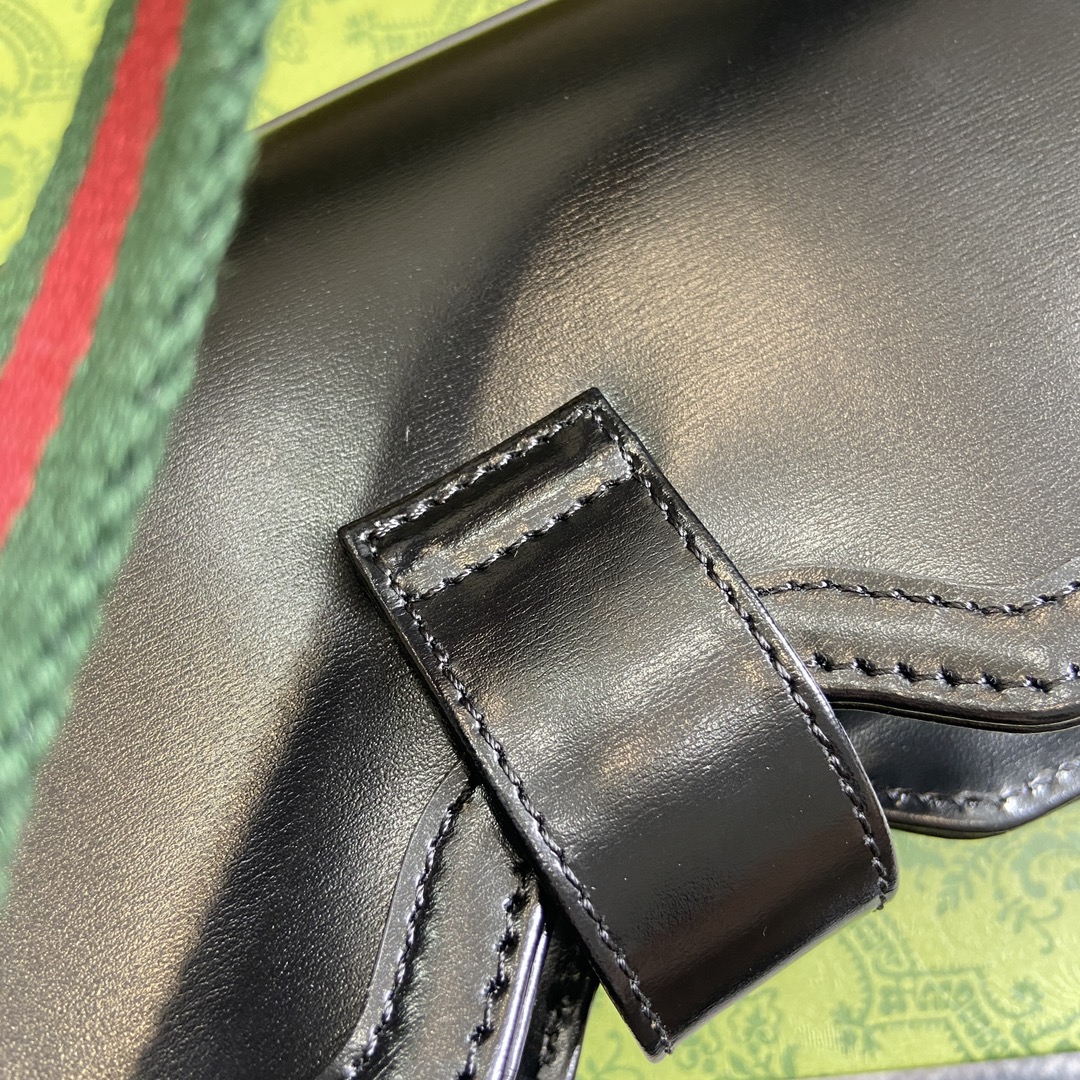 Gucci 786015 Moon Side Mini Shoulder Bag Black Leather