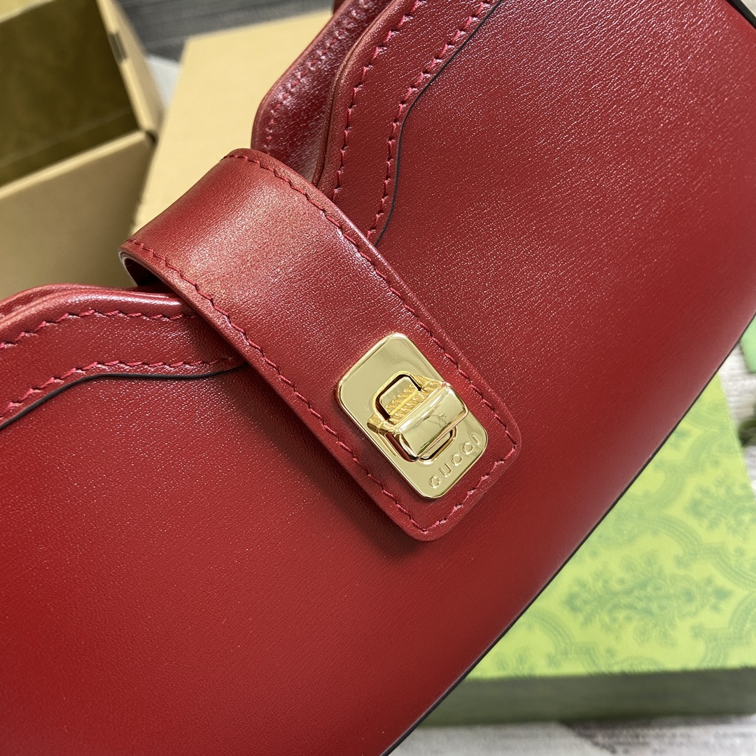Gucci 786015 Moon Side Mini Shoulder Bag Red Leather