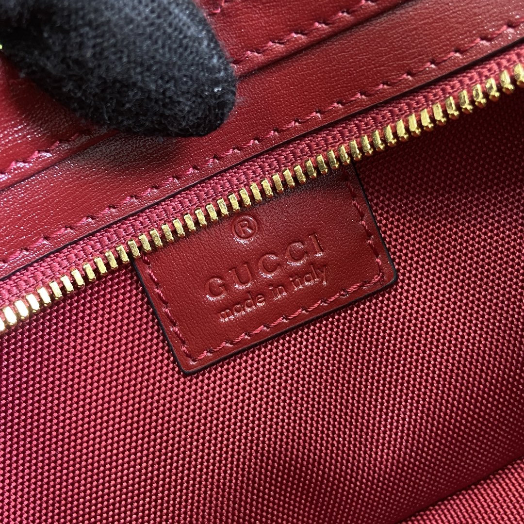 Gucci 786015 Moon Side Mini Shoulder Bag Red Leather
