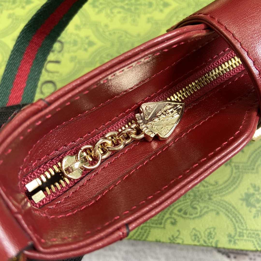 Gucci 786015 Moon Side Mini Shoulder Bag Red Leather