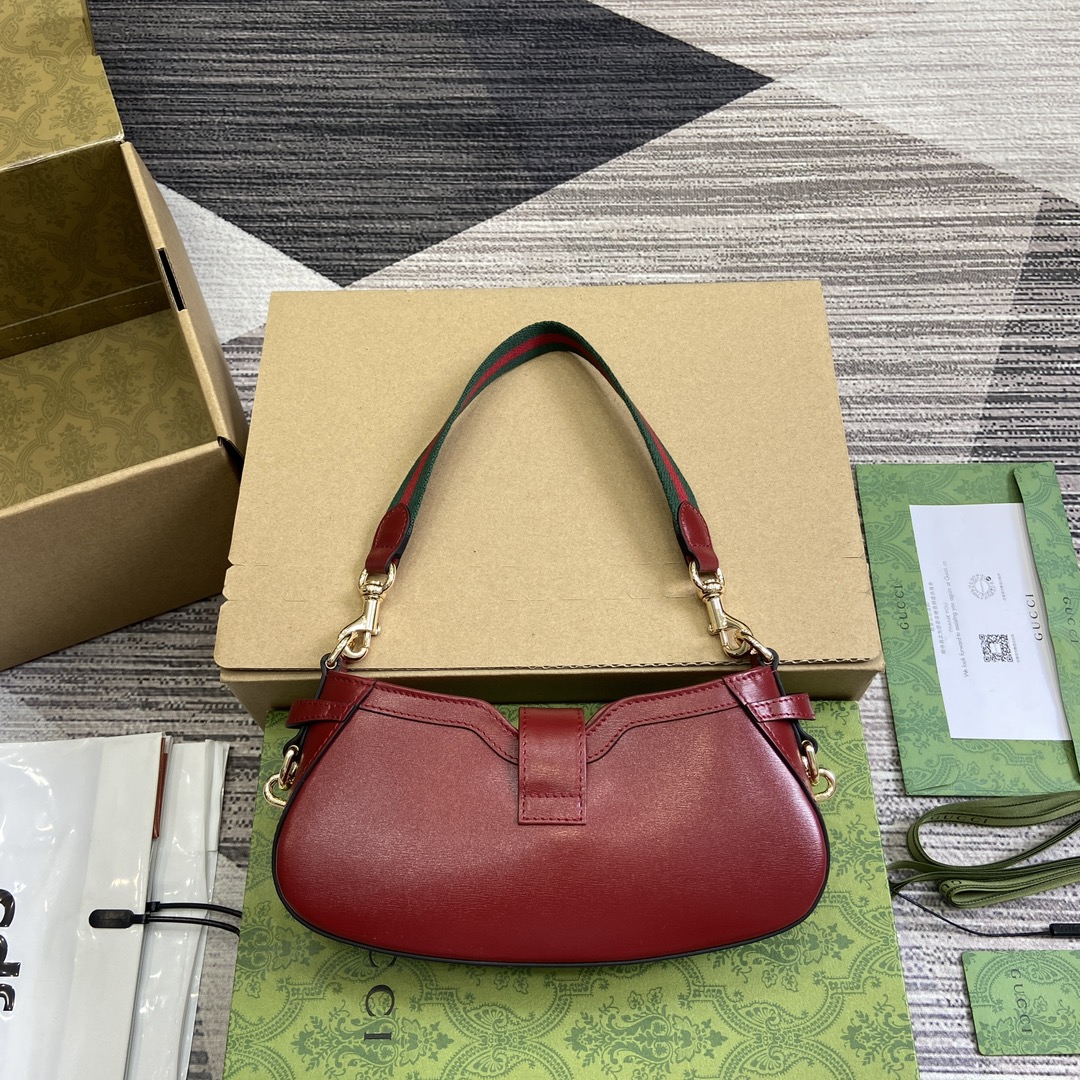 Gucci 786015 Moon Side Mini Shoulder Bag Red Leather
