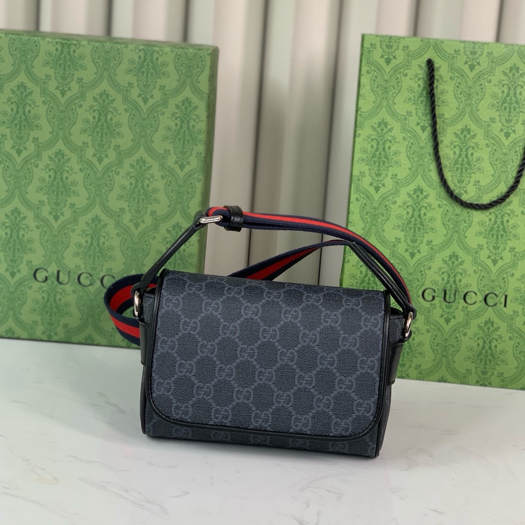 Gucci 791741 GG Black Mini Bag Supreme Canvas