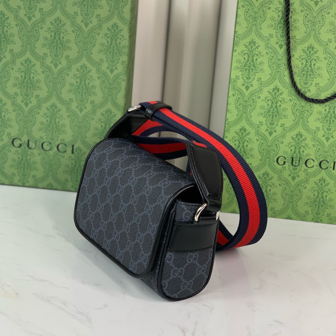 Gucci 791741 GG Black Mini Bag Supreme Canvas