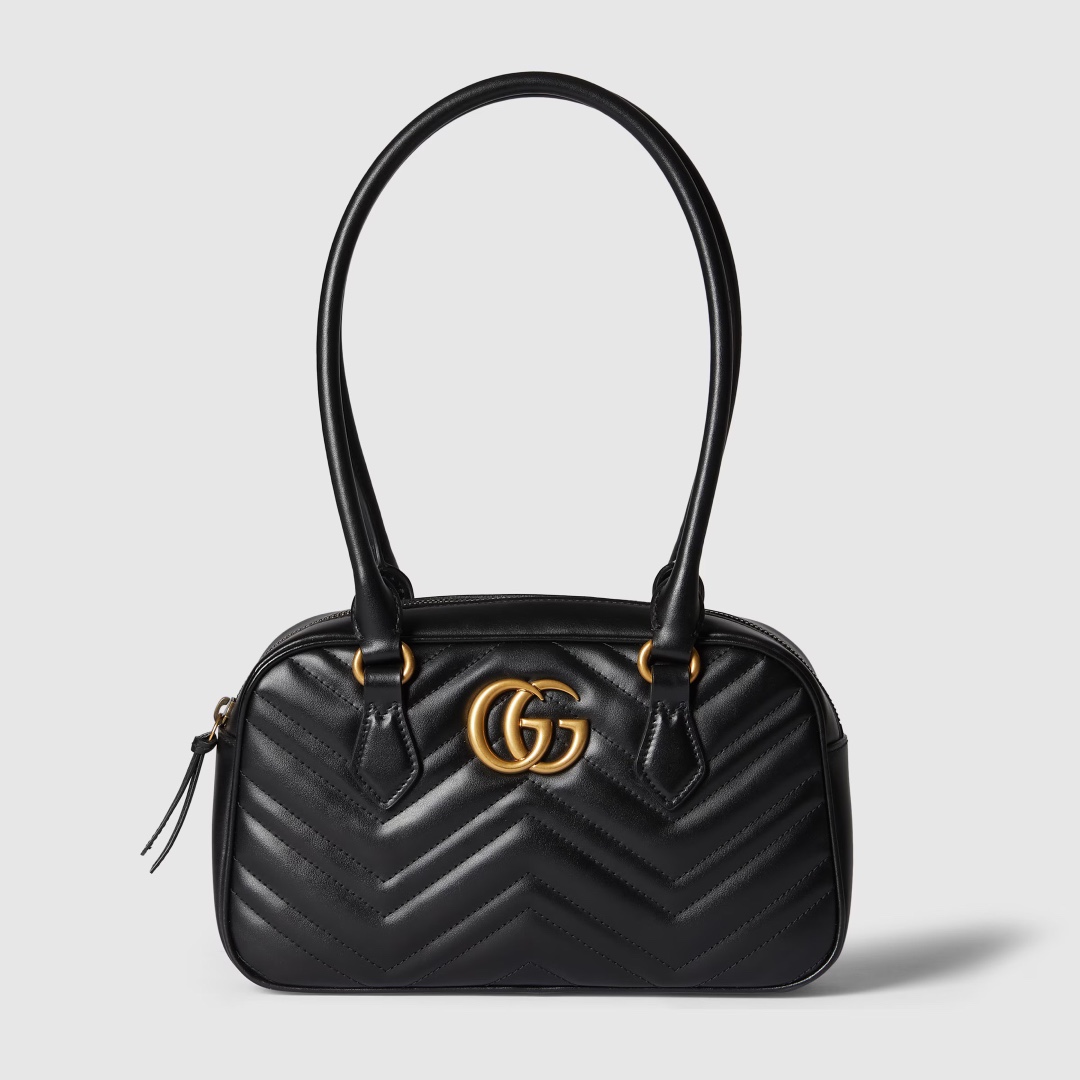 Gucci 795199 GG Marmont Small Top Handle Bag Black