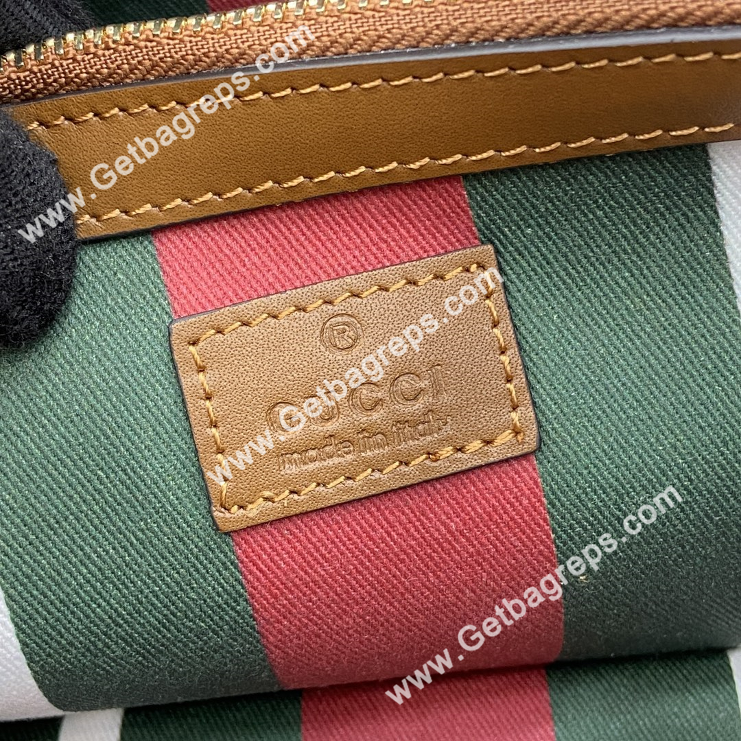 Gucci 815214 GG Emblem Small Tote Bag Beige and Brown