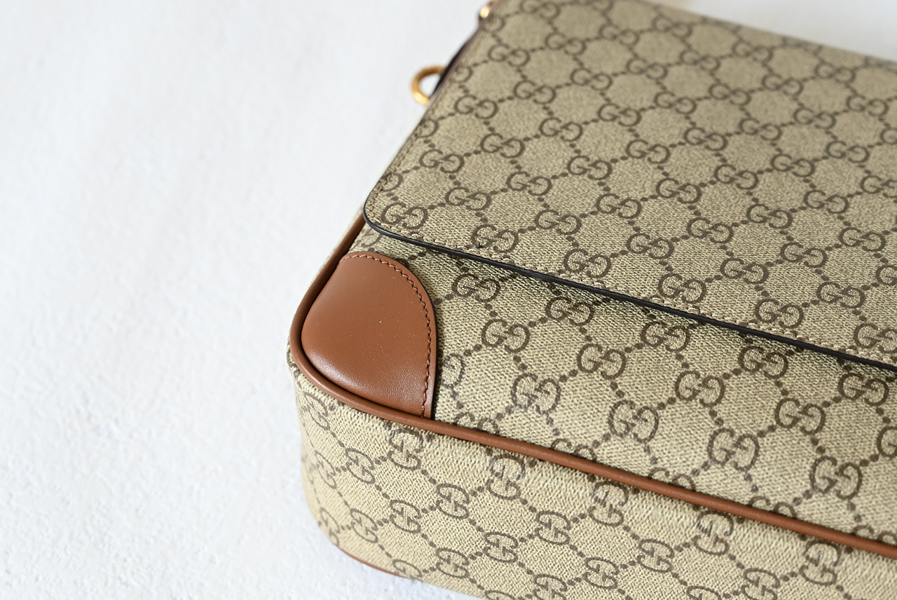Gucci 821154 GG Emblem Medium Crossbody Bag Beige