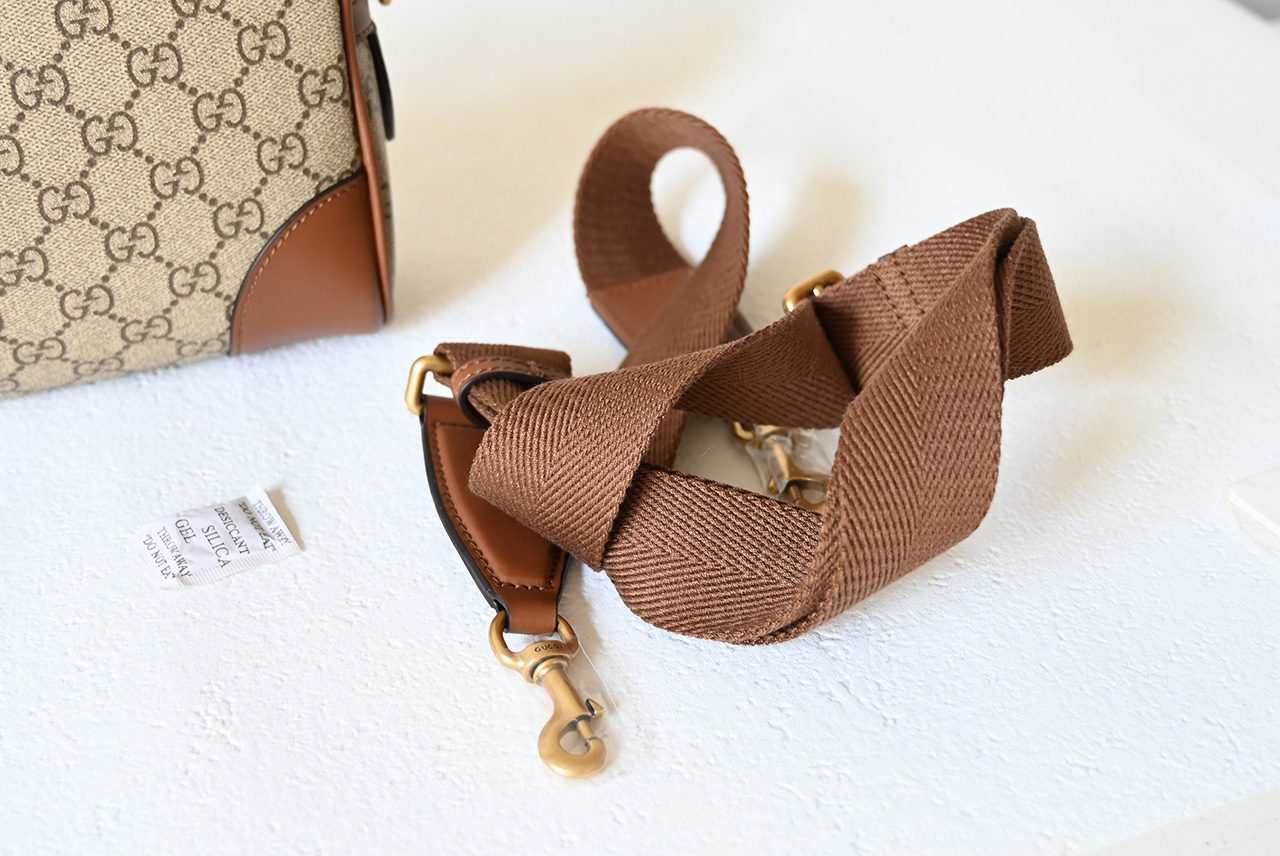 Gucci 821155 GG Emblem Small Crossbody Bag Beige
