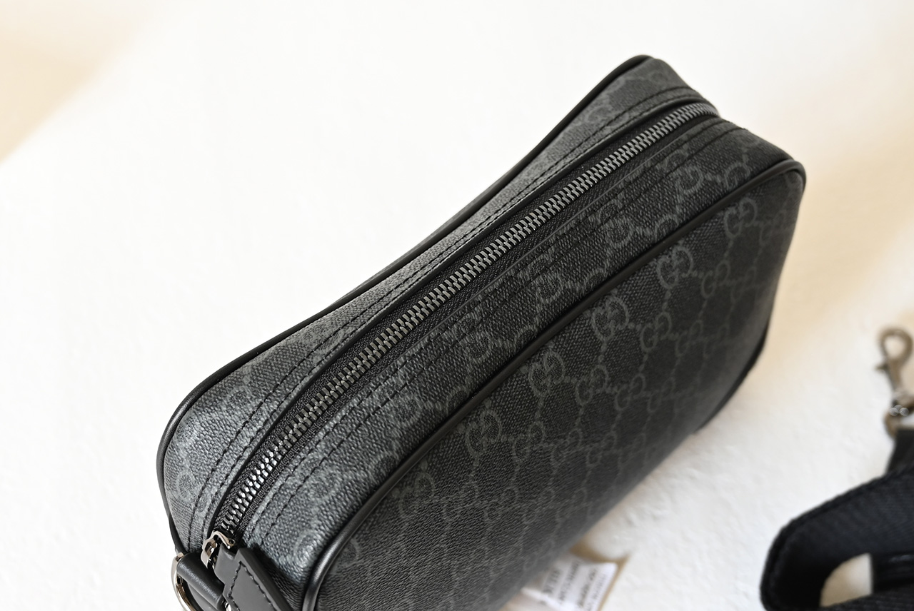Gucci 821155 GG Emblem Small Crossbody Bag Black