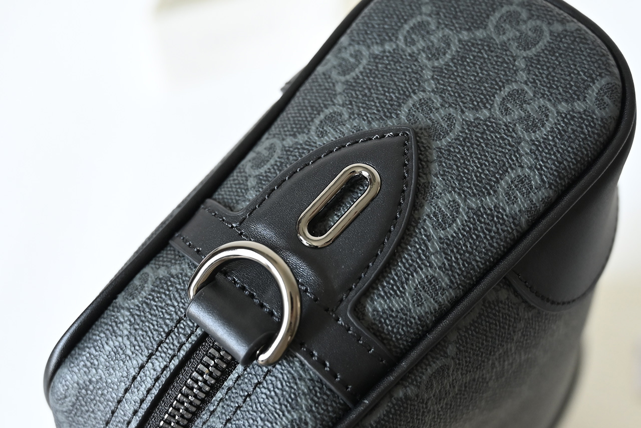 Gucci 821155 GG Emblem Small Crossbody Bag Black