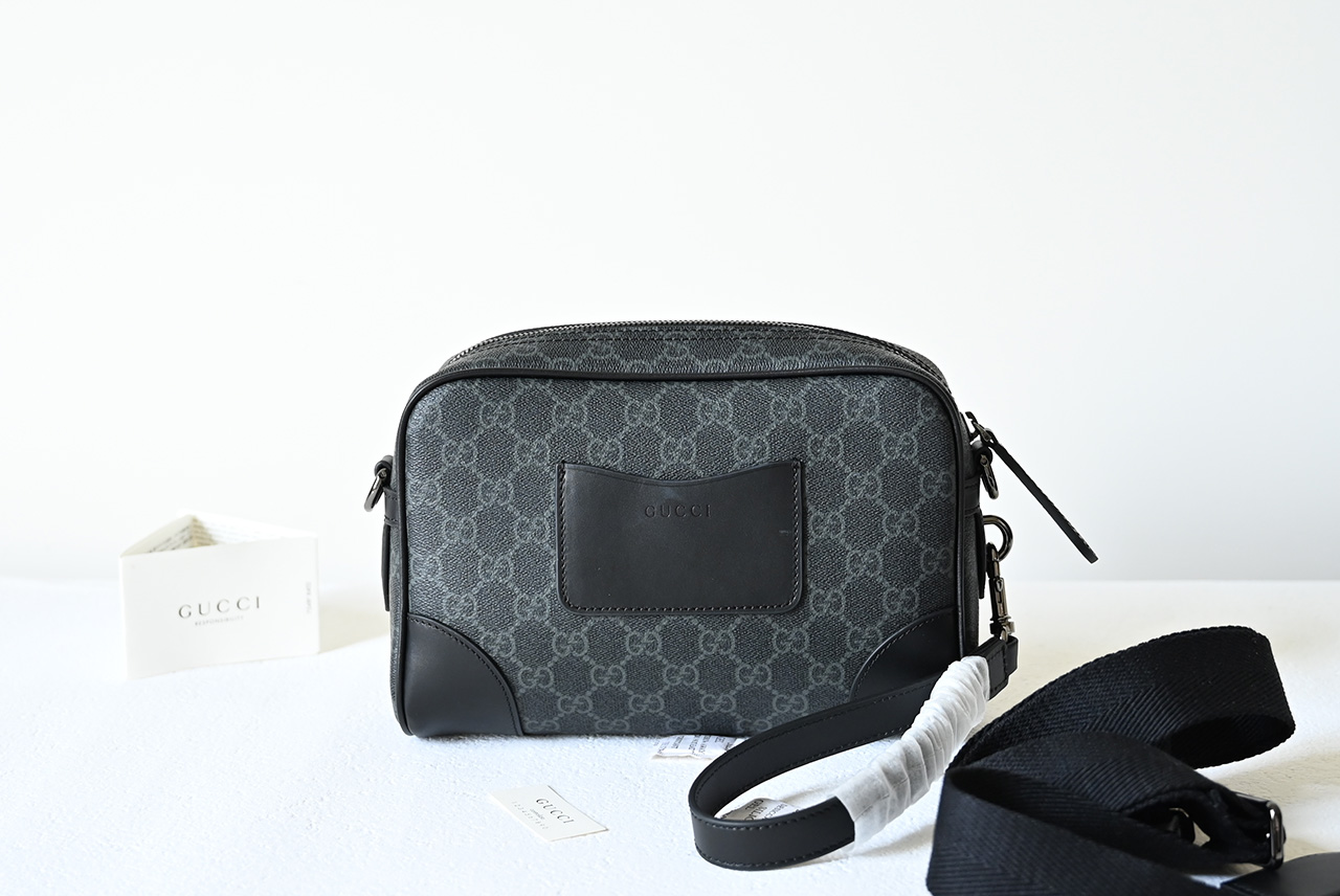 Gucci 821155 GG Emblem Small Crossbody Bag Black