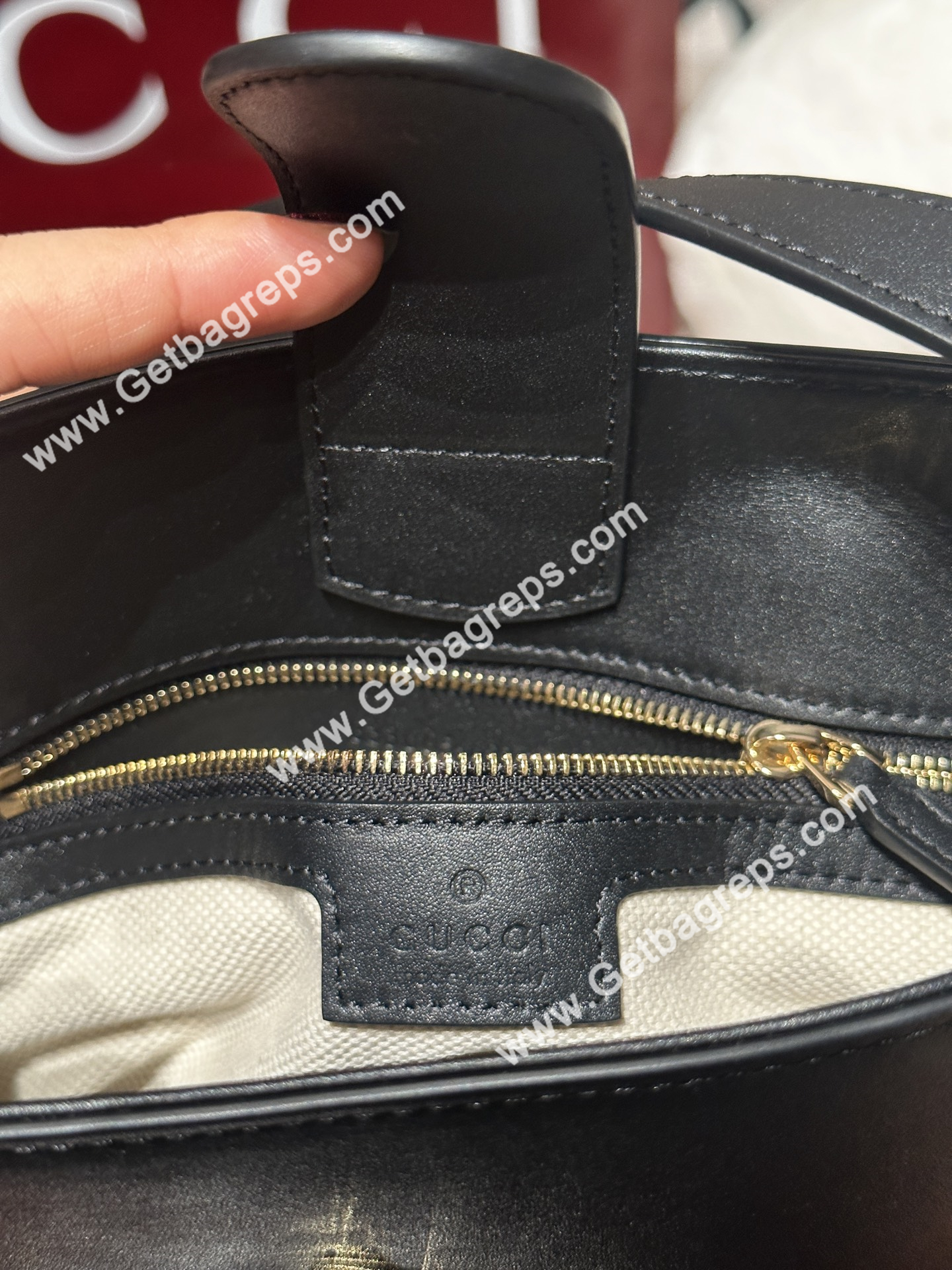 Gucci 833665 73 Mini Bucket Bag Black Smooth Leather