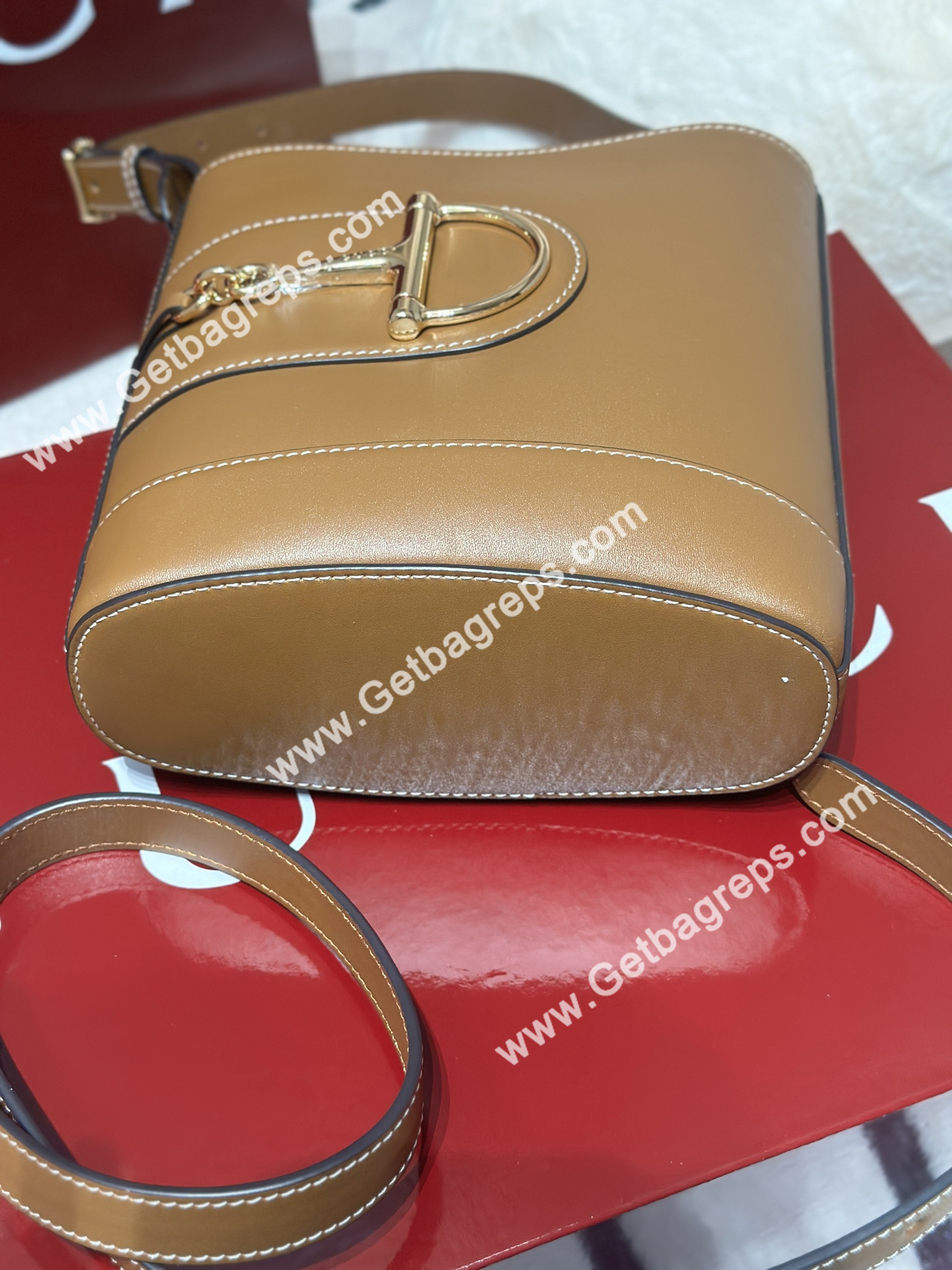 Gucci 833665 73 Mini Bucket Bag Brown Smooth Leather