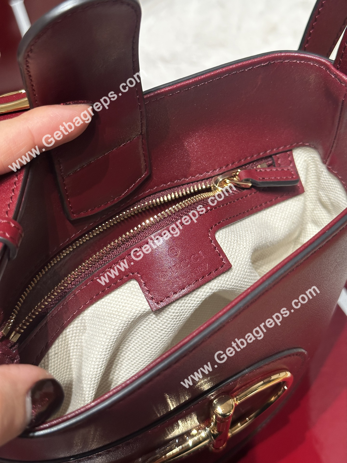 Gucci 833665 73 Mini Bucket Bag Dark Red Smooth Leather
