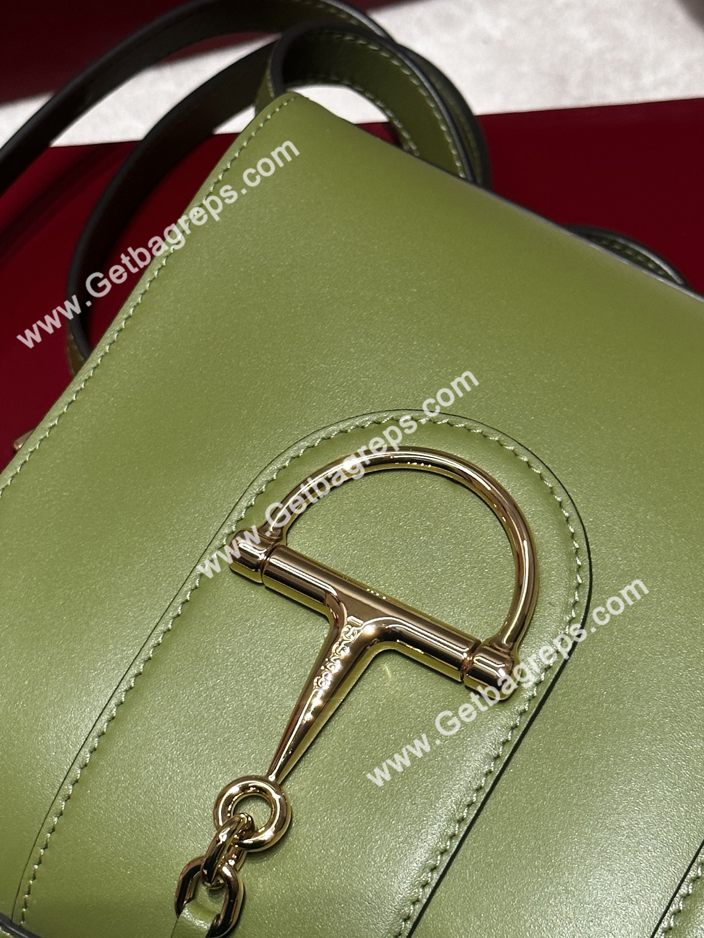 Gucci 833665 73 Mini Bucket Bag Green Smooth Leather