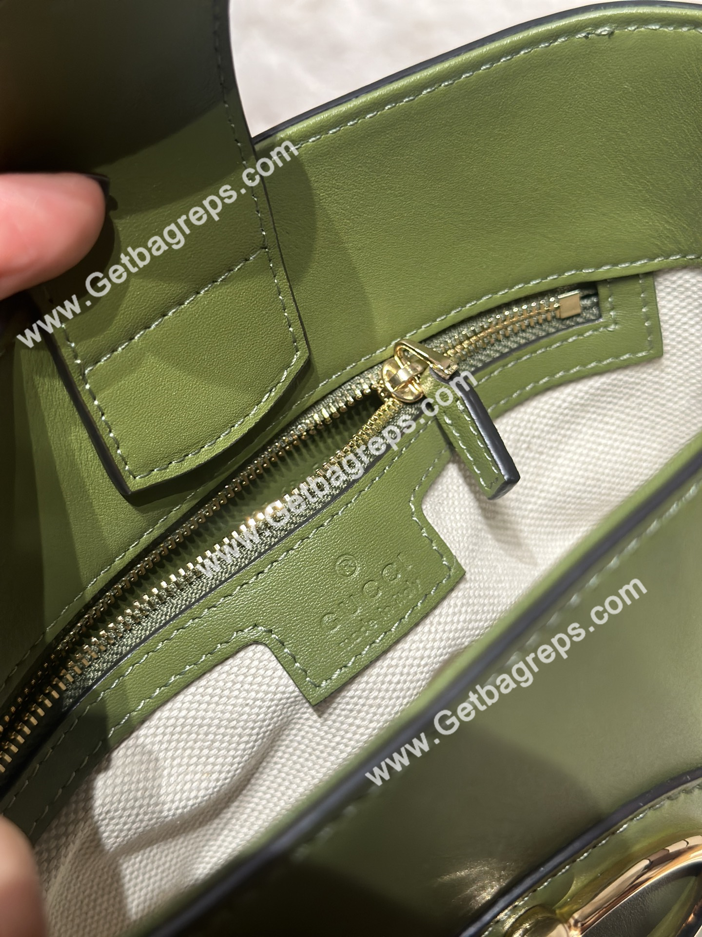 Gucci 833665 73 Mini Bucket Bag Green Smooth Leather
