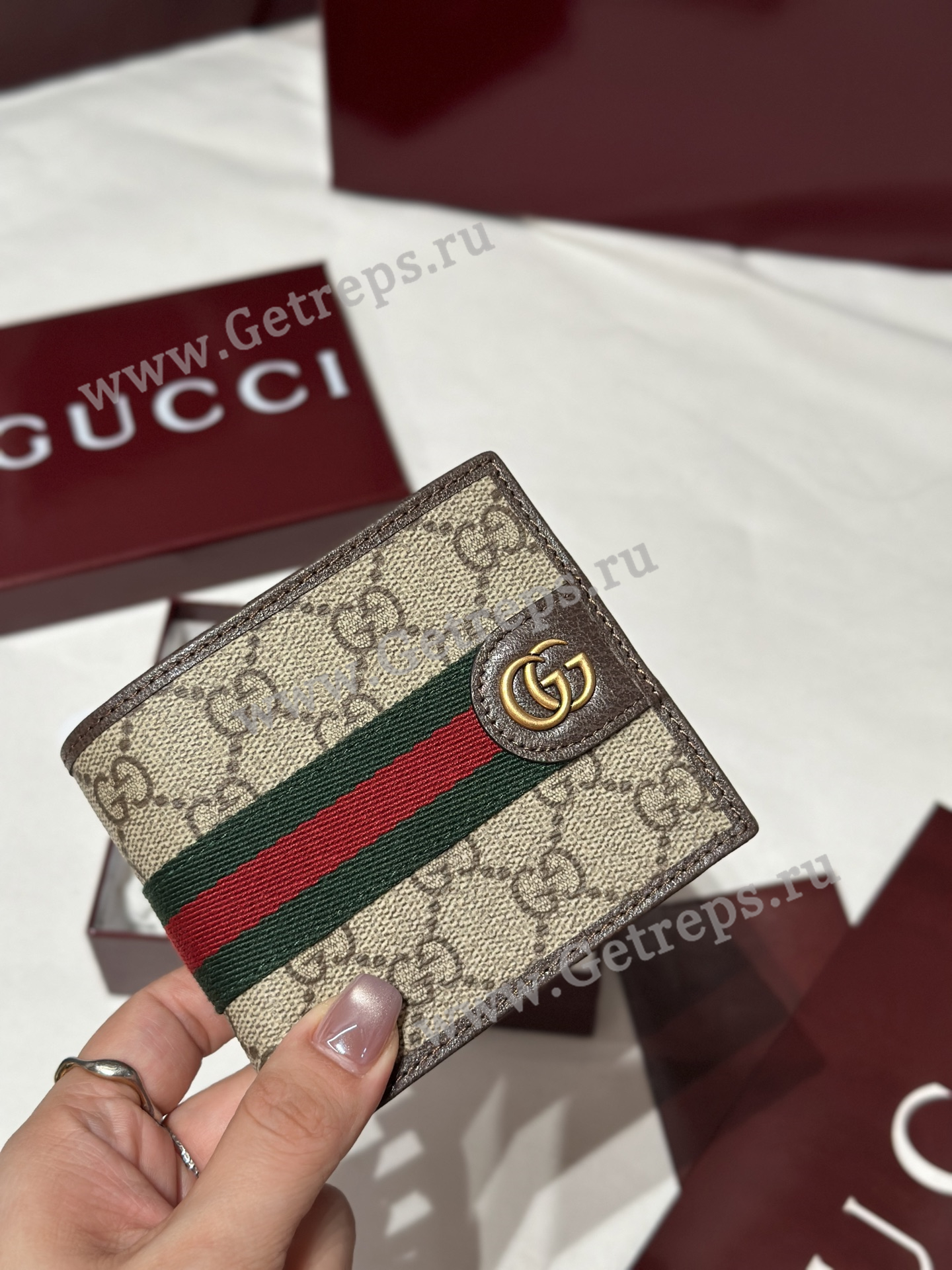 Gucci 834792 Ophidia Coin Wallet Dark Brown